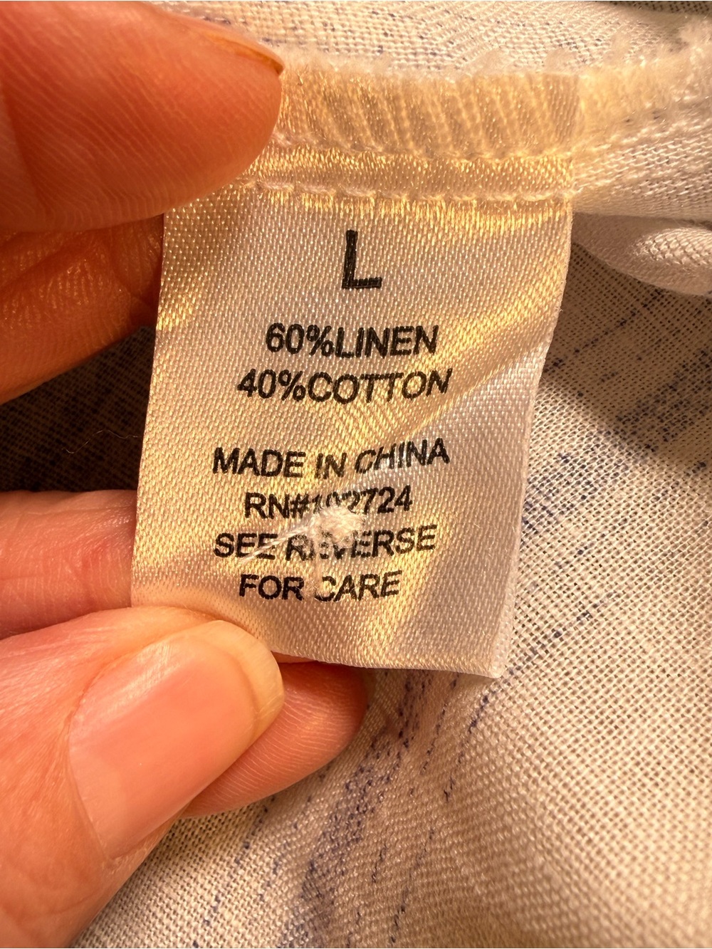 Hester & Orchard Linen Cotton Tunic Blouse L Blue White Stripe Coastal - Picture 8 of 11